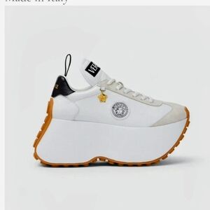 Versace Woman Triplatform Sneakers Shoes White Leather 36 Italian size